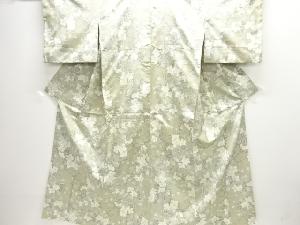 未使用品　枝花模様織出し十日町紬着物